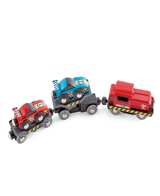 Hape Race Car Transporter Towing Playset