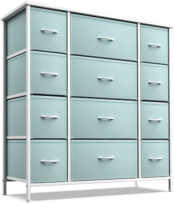 Sorbus Dresser with 12 Drawers - Chest Organizer Unit Steel Frame Wood Top and handle Large for Bedroom, Hallway & etc