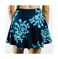 Calypsa Women's Flowy Swim Skirt With Attached Shorts