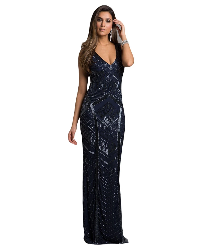 Lara Women's Fitted Dress With Tonal Beading