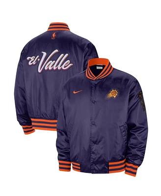 Men's Nike Purple Phoenix Suns 2023/24 City Edition Courtside Premier Full-Snap Bomber Jacket