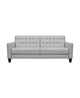 Wesley 81" Genuine Leather Power Footrest Tuxedo Arm Sofa
