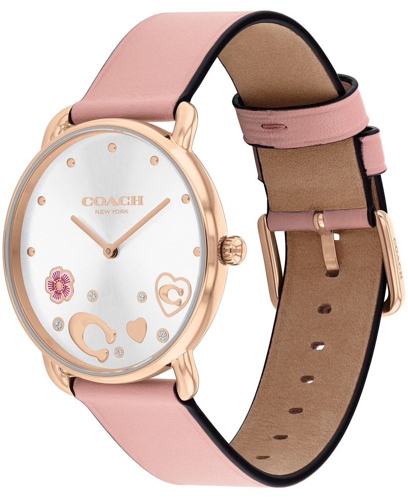 Coach Women's Elliot Blush Leather Strap Watch 36mm