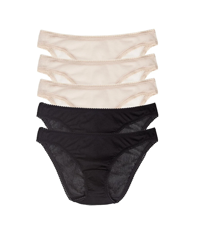 On Gossamer Women's Mesh Bikini 5 Pack Underwear