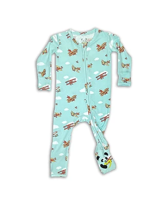 Bellabu Bear Unisex Baby Airplanes Convertible Footie Pajama
