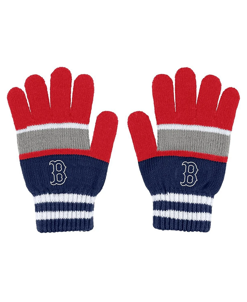 Women's Wear by Erin Andrews Boston Red Sox Stripe Glove and Scarf Set