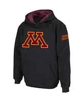 Big Boys Colosseum Black Minnesota Golden Gophers Logo Pullover Hoodie