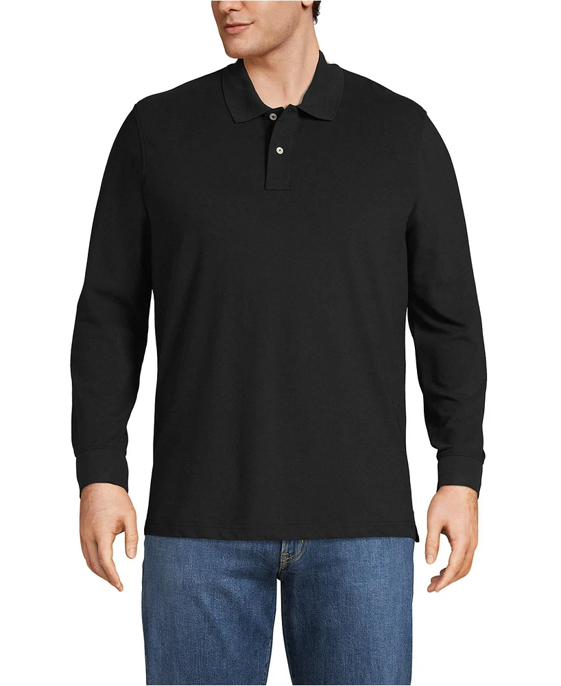 Lands' End Men's Big & Tall Comfort First Long Sleeve Mesh Polo