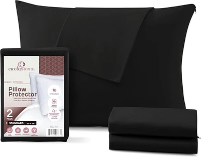 Circles Home 100% Cotton Standard Pillow Protector with Zipper