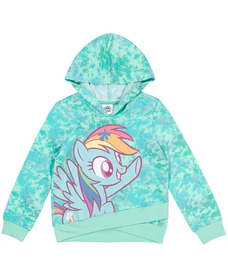 My Little Pony Rainbow Dash Girls French Terry Pullover Crossover Hoodie Toddler to Big Kid