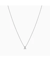 Crystal Initial Necklace - Silver
