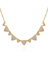 T Tahari Gold-Tone Pave Glass Stone Statement Necklace