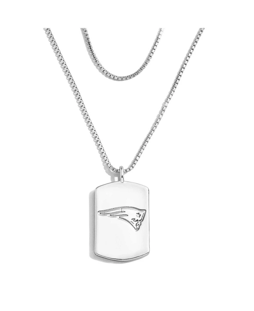Women's Wear by Erin Andrews x Baublebar New England Patriots Silver Dog Tag Necklace