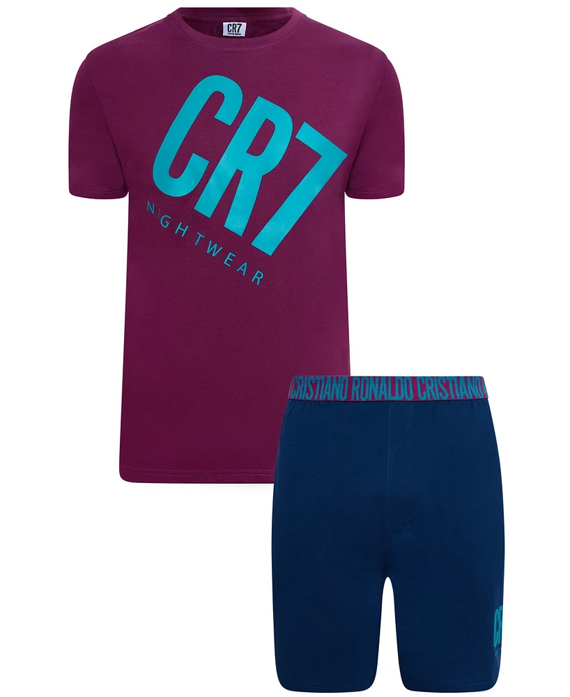 CR7 Men's 100% Cotton Loungewear Shorts Set