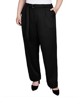 Ny Collection Plus Belted Scuba Pants