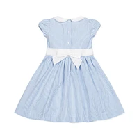 Hope & Henry Girls' Short Sleeve Seersucker Dress with Peter Pan Collar
