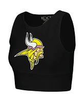Women's Black Minnesota Vikings Leggings and Midi Bra Set