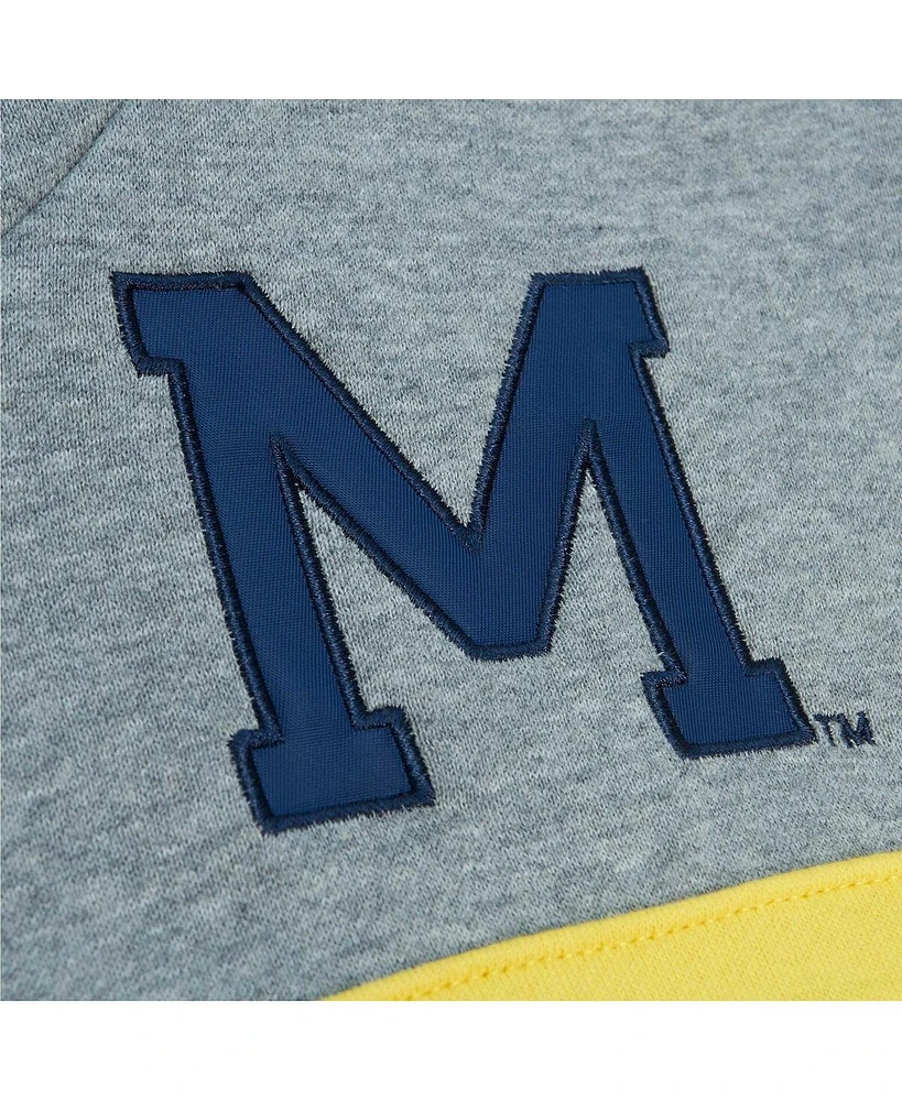 Men's Mitchell & Ness Navy Michigan Wolverines Head Coach Pullover Hoodie