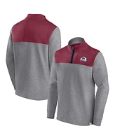 Men's Fanatics Heather Gray Colorado Avalanche Launch It Quarter-Zip Jacket