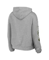 Women's Wear by Erin Andrews Heather Gray Green Bay Packers Full-Zip Hoodie