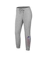 Women's Wear by Erin Andrews Heather Gray Buffalo Bills Knit Long Sleeve Tri-Blend T-shirt and Pants Sleep Set