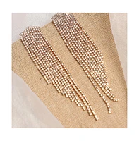 Sohi Women's Silver Bling Cluster Drop Earrings