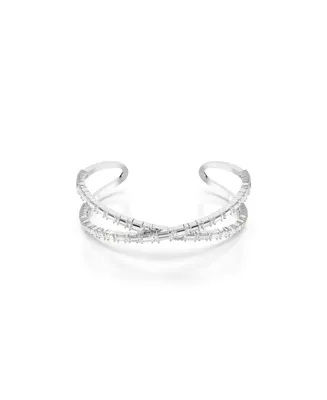 Swarovski Infinity, White, Rhodium Plated Hyperbola Cuff Bracelet