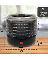 Ronco Beef Jerky Machine with 5 Stackable Trays, Easy-to-Use Dehydrator and Food Preserver, Perfect for Meat, Fruit, Vegetables and More