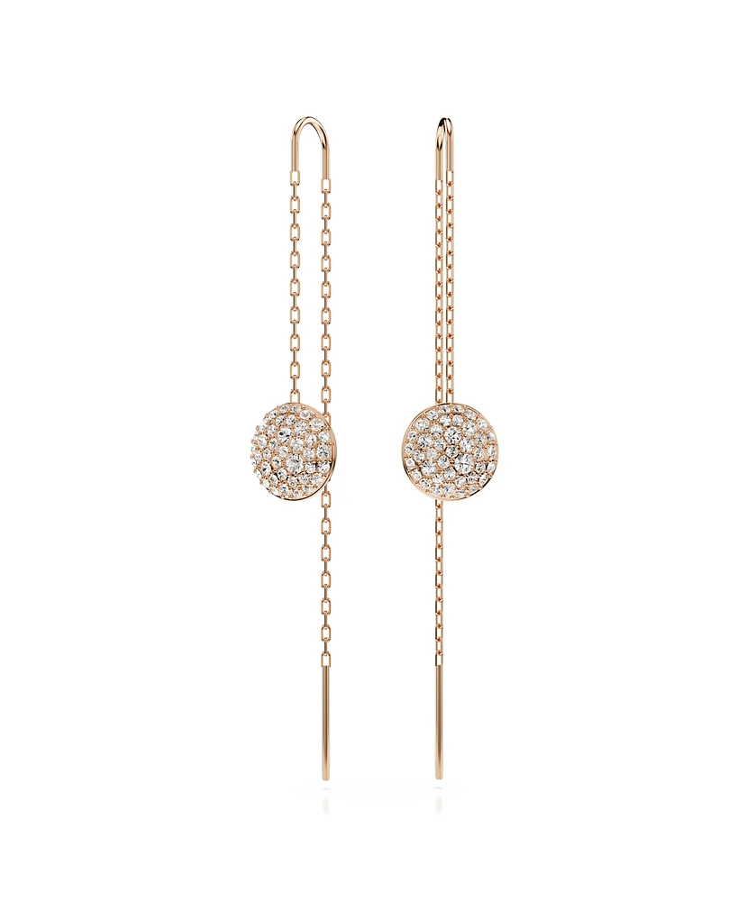 Swarovski White, Rhodium Plated or Rose-Gold Tone Meteora Drop Earrings