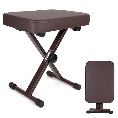 5 Core Keyboard Bench 3" Padded Cushioned Piano Stool Height Adjustable Guitar Seat Folding Portable