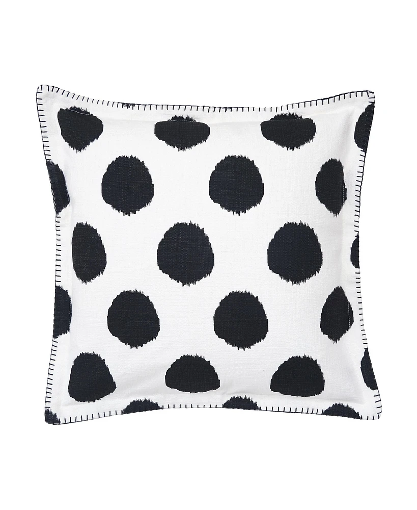 20" x 20" Dot Onyx Black Polka Dot Printed Throw Pillow