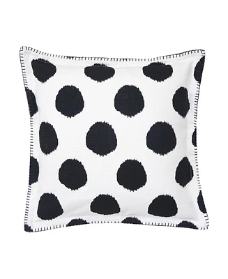 20" x 20" Dot Onyx Black Polka Dot Printed Throw Pillow