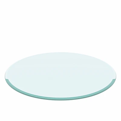 38.6" Inch Round Tempered Glass Table Top Clear Glass 2/5" Inch Thick Beveled Polished Edge