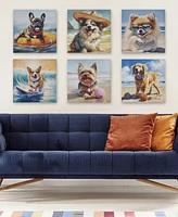 Madison Park Beach Dogs Pomeranian Canvas Wall Art