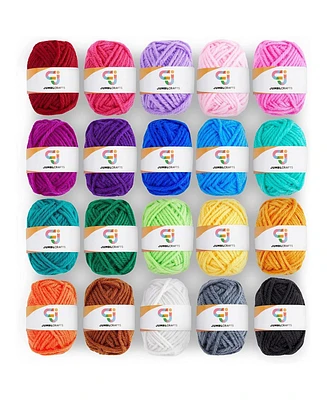 JumblCrafts Acrylic Yarn for Crocheting, 20 Crochet Yarn for Crafts