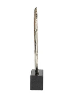Rosemary Lane Aluminum Abstract Metallic Melting Drip Collection Sculpture with Marble Base, 14" x 3" x 17"