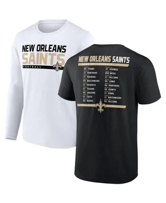 Men's Fanatics Black, White New Orleans Saints Two-Pack 2023 Schedule T-shirt Combo Set