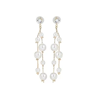 Sohi Women's White Drop Earrings
