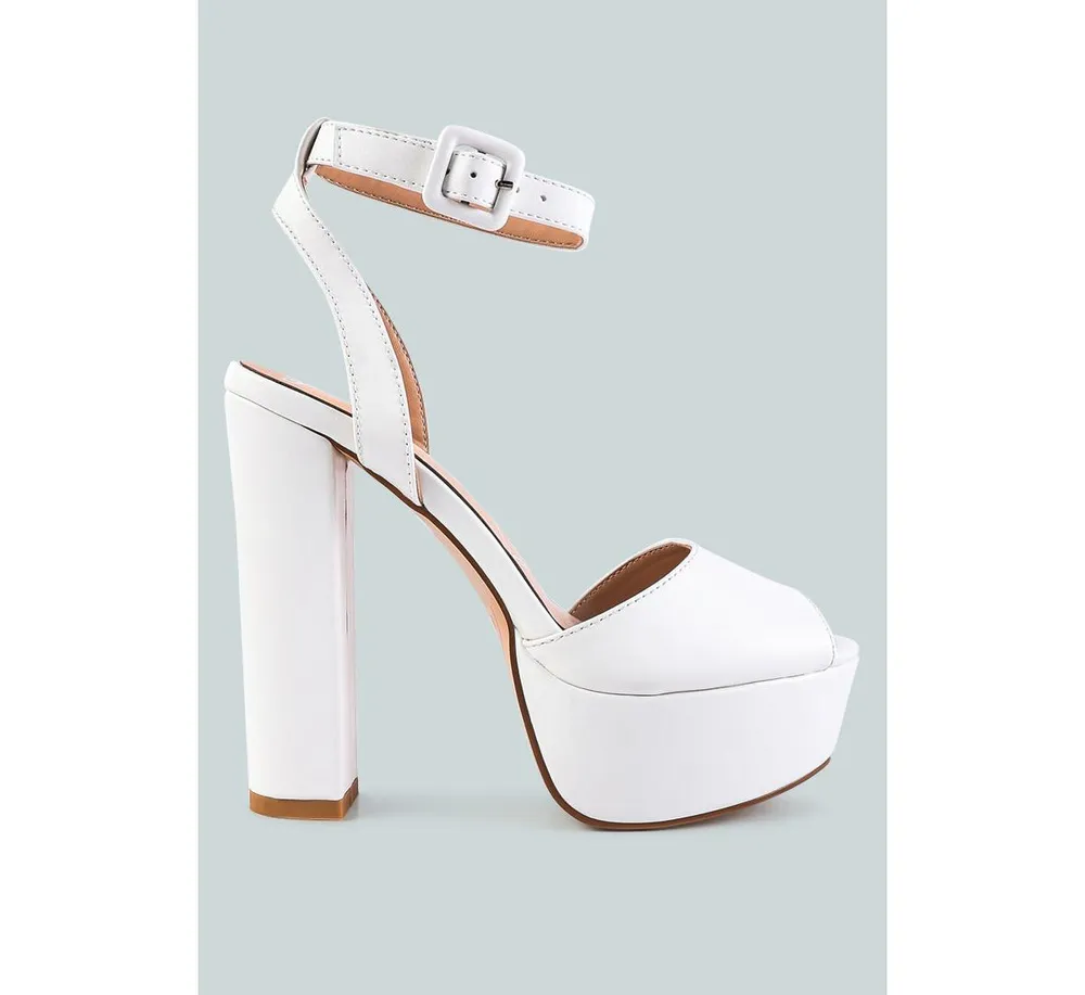 Womens Rager Peep-Toe High Platform Block Sandals