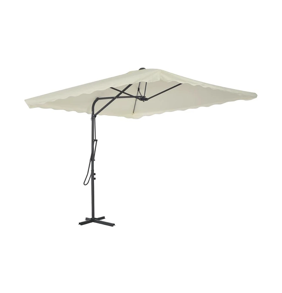 Garden Parasol with Steel Pole 98.4"x98.4" Sand
