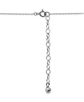 Cubic Zirconia Star Pendant Necklace in Sterling Silver, 16" + 2" extender