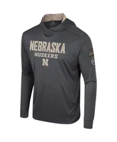Men's Colosseum Charcoal Nebraska Huskers Oht Military-Inspired Appreciation Long Sleeve Hoodie T-shirt