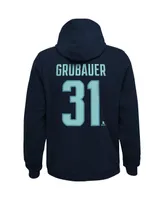 Big Boys Philipp Grubauer Navy Seattle Kraken Player Name and Number Hoodie