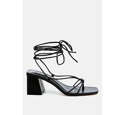 Womens Spruce Tie Up Block Heel Sandals