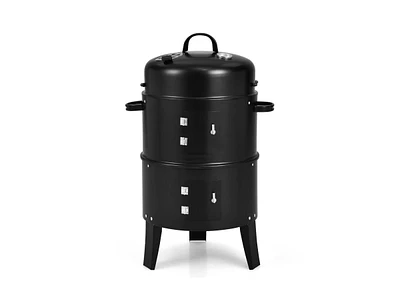 3-in-1 Charcoal Bbq Grill Cambo with Built-in Thermometer