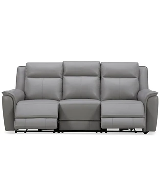 Addyson 88" 3-Pc. Leather Sofa with 2 Zero Gravity Recliners Power Headrests & 1 Armless Chair, Created for Macy's