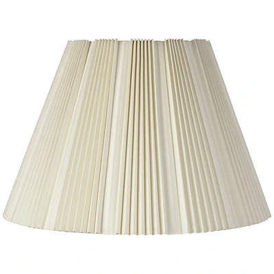 Eggshell Pleated Large Lamp Shade 9.5" Top x 19" Bottom x 13" High (Spider) Replacement with Harp and Finial - Springcrest