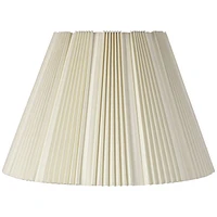 Eggshell Pleated Large Lamp Shade 9.5" Top x 19" Bottom x 13" High (Spider) Replacement with Harp and Finial - Springcrest