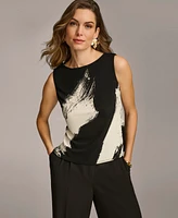 Donna Karan New York Women's Printed Crewneck Sleeveless Top, Regular & Petite Sizes