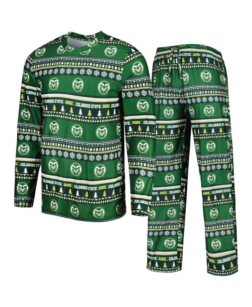 Men's Concepts Sport Green Colorado State Rams Swivel Long Sleeve T-shirt and Pants Sleep Set